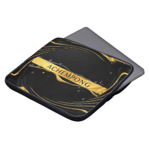 Housse Pour Ordinateur Portable Achempong: Auric Cascade Liquide Or Flux Protect