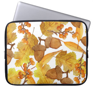 Housse Pour Ordinateur Portable Acornes d'automne : aquarelle Thanksgiving Design