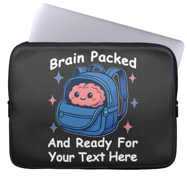 Housse Pour Ordinateur Portable Adaptable "Prêt pour le cerveau" (Devant)