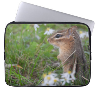 Housse Pour Ordinateur Portable Adorable Chipmunk en fleurs
