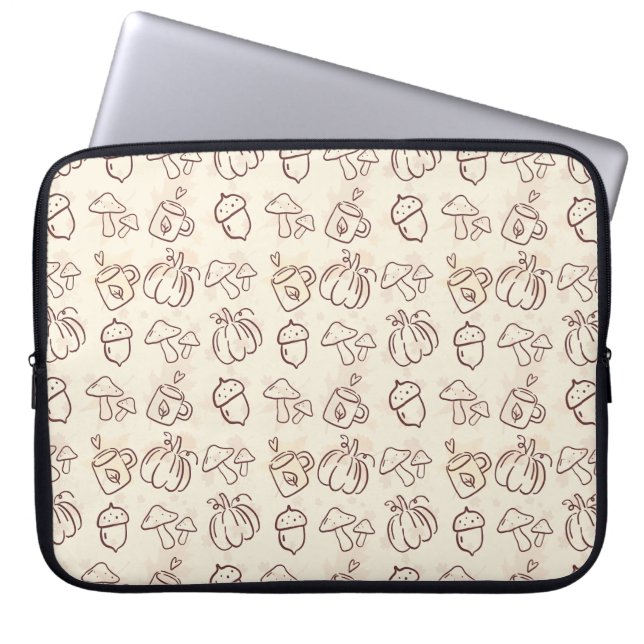 Housse Pour Ordinateur Portable Aesthetic Autumn Doodle Pattern Laptop Sleeve (Devant)