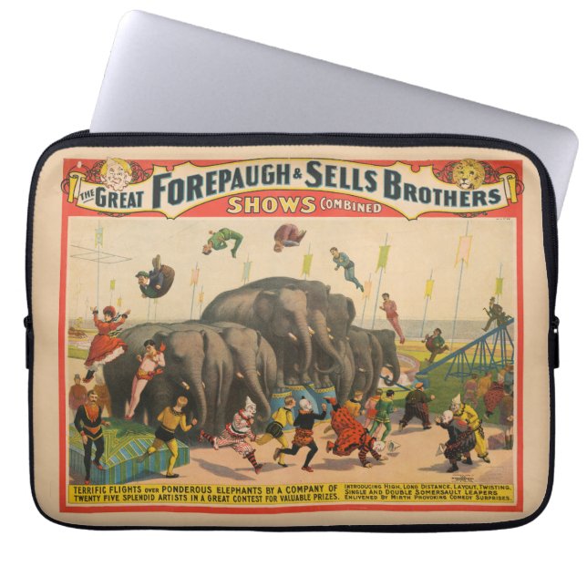 Housse Pour Ordinateur Portable Affiche De Cirque D'acrobates Qui Sautillent Sur L (Devant)