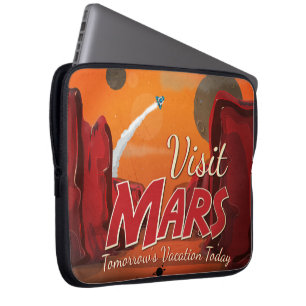 Housse Pour Ordinateur Portable Affiche vintage Visite de Mars