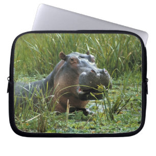 Housse Pour Ordinateur Portable Afrique, Kenya, Masai Mara NR. Une hippopotame mèr