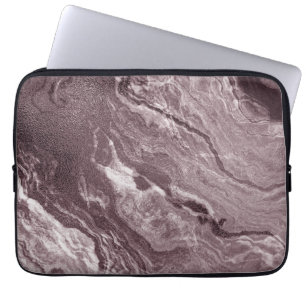 Housse Pour Ordinateur Portable Agate de mauve cristallisée Marbre rose Rose pou
