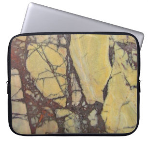 Housse Pour Ordinateur Portable Agate Mineral Photo Motif en marbre jaune et rouge