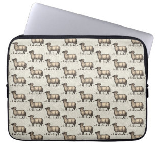 Housse Pour Ordinateur Portable Agneau de mouton Vintage animal de ferme