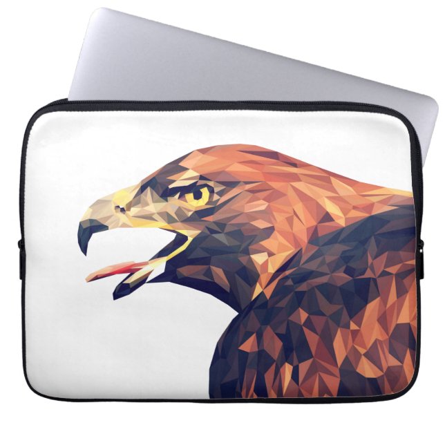 Housse Pour Ordinateur Portable Aigle géométrique doré (Devant)