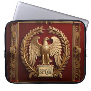 Housse Pour Ordinateur Portable Aigle impérial romain d'or sur le rouge no 4