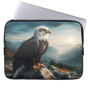 Housse Pour Ordinateur Portable Aigle perché sur un terrain rocheux