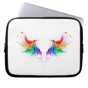 Housse Pour Ordinateur Portable Ailes fluffy arc-en-ciel