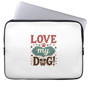 Housse Pour Ordinateur Portable Aime Moi Aime Mon Chien Vintage Joli Empreinte De
