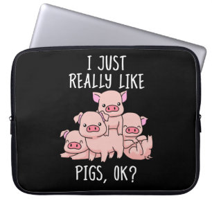 Housse Pour Ordinateur Portable Aimer Cochon Cadeau Femmes Cochon Cadeaux Porc Vin