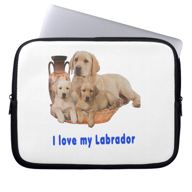Housse Pour Ordinateur Portable Aimez mon Labrador (Devant)