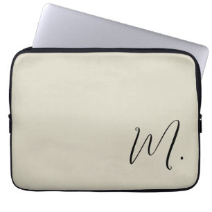 Housse Pour Ordinateur Portable Ajouter Votre Nom Monogramme Moderne Calligraphie 