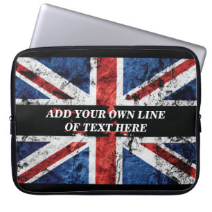 Housse Pour Ordinateur Portable Ajouter votre texte sur le drapeau anglais Jeu d'o