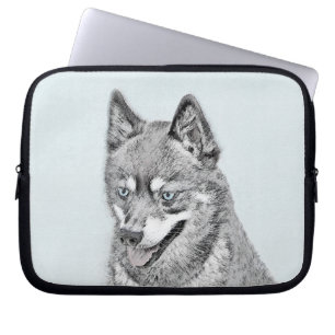 Housse Pour Ordinateur Portable Alaskan Klee Kai Peinture - Cute Original Chien Ar