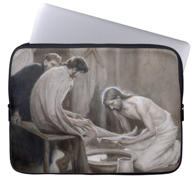 Housse Pour Ordinateur Portable Albert Edelfeel - Jésus Laver les pieds des discip (Devant)