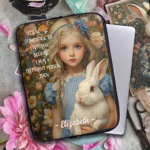 Housse Pour Ordinateur Portable Alice au pays des merveilles avec un lapin blanc