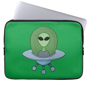 Housse Pour Ordinateur Portable Alien dans son petit vaisseau spatial