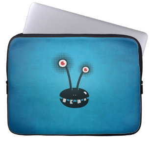 Housse Pour Ordinateur Portable Alien tramé drôle bleu de bande dessinée