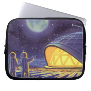Housse Pour Ordinateur Portable Aliens vintages de la science-fiction sur la lune