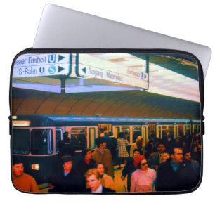 Housse Pour Ordinateur Portable Allemagne vintage Gare de Munich Marienplatz