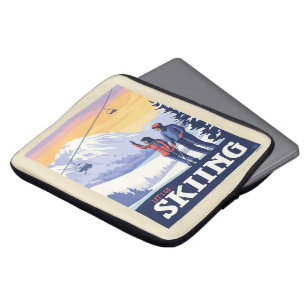 Housse Pour Ordinateur Portable Aller skier Vintage Imprimer