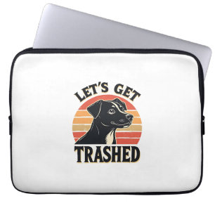 Housse Pour Ordinateur Portable Allons Nous Défoncer Graphique De Chien Vintage Ré