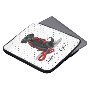 Housse Pour Ordinateur Portable Allons-y ! Black Labrador Retriever - mignon chien