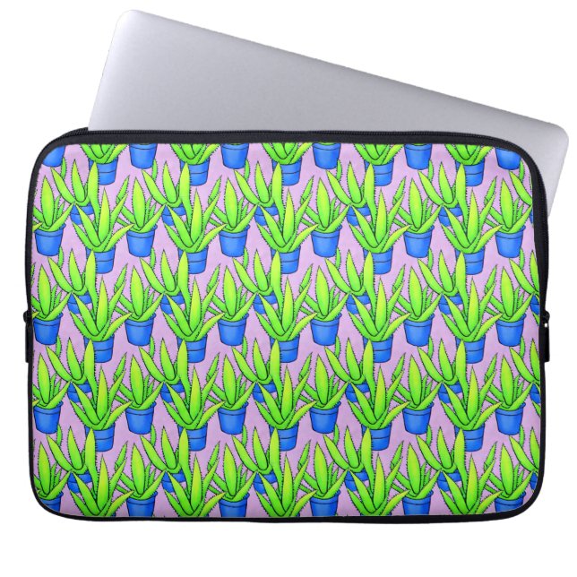 Housse Pour Ordinateur Portable Aloe Vera Motif Plante Textile (Devant)
