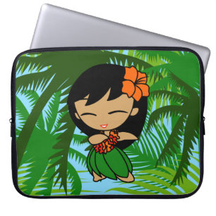 Housse Pour Ordinateur Portable Aloha Honeys Palmiers hawaïens Hula Girl Wetsuit
