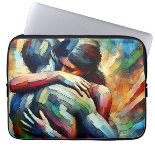 Housse Pour Ordinateur Portable Amants s'étreignant dans le style de peinture à l'