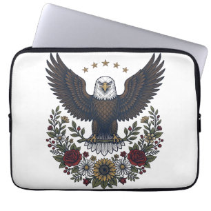 Housse Pour Ordinateur Portable Amateur de vin rouge et bleu patriotique