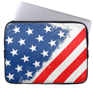 Housse Pour Ordinateur Portable American Flag Shirt USA Patriotique Star Stripes