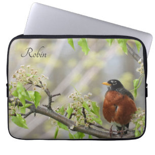 Housse Pour Ordinateur Portable American Robin Spring Blossoms *personnalisez*