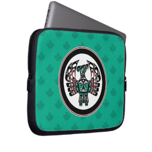 Housse Pour Ordinateur Portable Amérindien Noir Haida Art Thunderbird