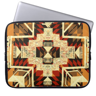 Housse Pour Ordinateur Portable Amérindien, Vintage Tirée À La Main Abstraite.