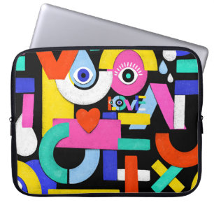 Housse Pour Ordinateur Portable Amour Abstrait, yeux : motif coloré