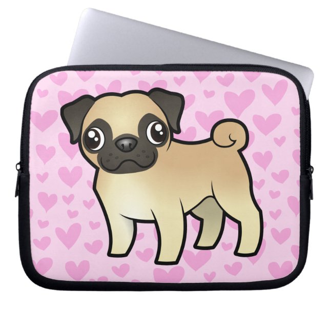 Housse Pour Ordinateur Portable Amour de carlin (Devant)
