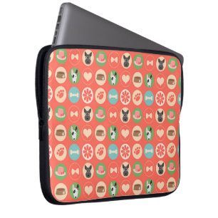 Housse Pour Ordinateur Portable Amour de chien sur le corail
