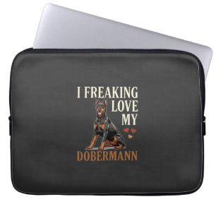 Housse Pour Ordinateur Portable Amour de Dobermann Amateur de Chien