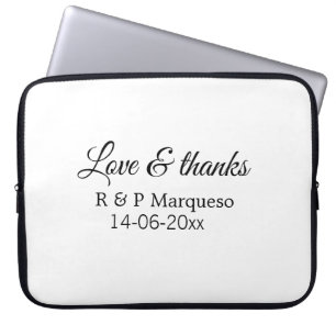 Housse Pour Ordinateur Portable Amour & merci ajouter nom du couple mariage ajoute
