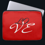 Housse Pour Ordinateur Portable Amour Rouge Blanc Noir Calligraphie Script<br><div class="desc">Vous pouvez facilement changer les polices et les couleurs. Vous pouvez également ajouter votre logo et l'image de fond comme vous le souhaitez.</div>