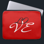 Housse Pour Ordinateur Portable Amour Rouge Blanc Noir Calligraphie Script<br><div class="desc">Vous pouvez facilement changer les polices et les couleurs. Vous pouvez également ajouter votre logo et l'image de fond comme vous le souhaitez.</div>