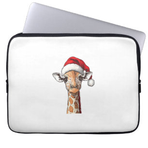 Housse Pour Ordinateur Portable Amoureux de la Girafe de Noël Pyjama Girafe Sant