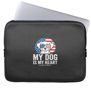 Housse Pour Ordinateur Portable Amoureux des chiens Mon chien est mon cœur