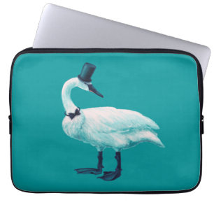 Housse Pour Ordinateur Portable Amusant observation des oiseaux de cygne
