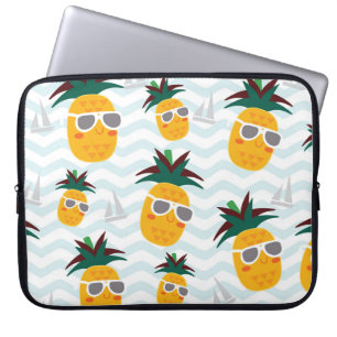 Housse Pour Ordinateur Portable Ananas, bateau : mignon motif océanique.