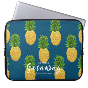 Housse Pour Ordinateur Portable Ananas bleu turquoise